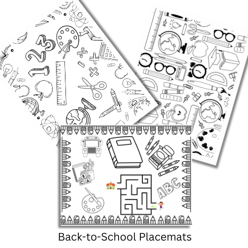 Back to School Coloring Placemats