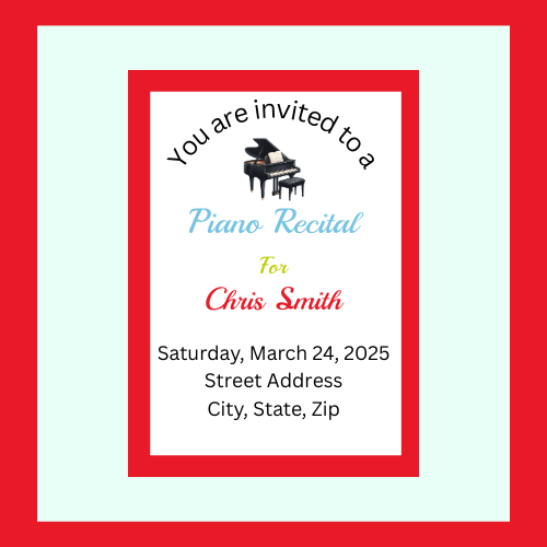 Piano Invitation